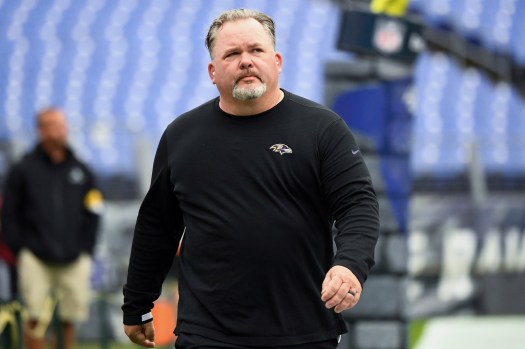 Greg Roman, seen as the  Baltimore Ravens’ offensive coordinator in 2021, . (AP Photo/Terrance Williams)
