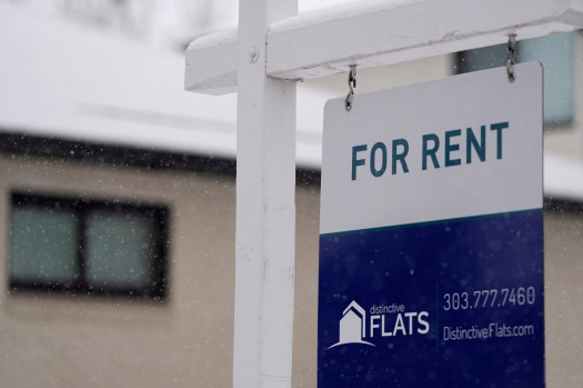 Residential rent prices nationally are almost 30% higher than before the pandemic. In Jan., average rents were up only $1 higher than December 2023, and declined in some markets. (AP Photo/David Zalubowski)
